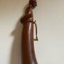 Mid-century Italian Modernist Carved Wood Figurine Of A Monk Image 2