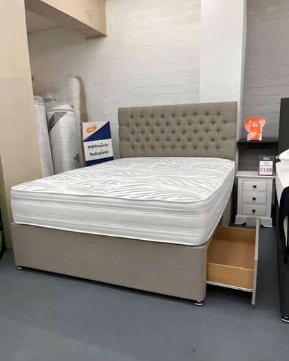 Double Bed And Mattress With Headboard