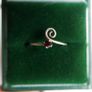 Unisex Adjustable Garnet Ring, 925 Sterling Silver Wrap Ring, Spiral Thumb Ring, Snake Toe Ring (adjustable size) 0,9g Image 3