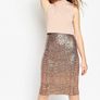 Fabulous Crop Top Midi Sequin Skirt Dress Size 12 Image 4