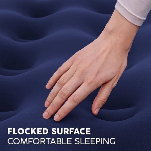 NEW SALE | Double Air Bed | Inflatable Outdoor, Indoor Airbed, Quick Inflation, Flocked Double Size Air Mattress