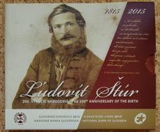 Slovakia Brilliant Uncirculated Euro Coin Set 2015 - Includes 2ECC - 200th Anniv Birth of Ludovit Stur