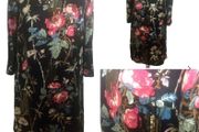 Monsoon Black Silk Multicoloured Floral Sequin Detail Tunic Shift  Dress Uk 12 Including Postage
