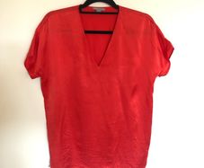 COS silk short sleeve blouse UK10