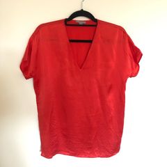 COS silk short sleeve blouse UK10