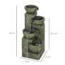 4 Tier Garden Water Fountain with Stone Look Bowls and Adjustable Flow Image 2