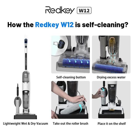 Cordless Wet Dry Vacuum Cleaner For Home All In One Smart Wireless Mop Floor Washer Handheld Household Self-Cleaning