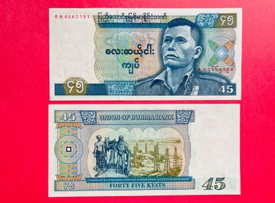 Burma  45. Kyats. 1987   PICK  64 . ( uncirculated )