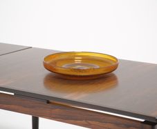 Vintage Amber Glass Platter by Erik Hoglund for Boda Glasbruk, 1960s