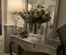 Console table plus large mirror