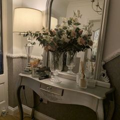 Console table plus large mirror