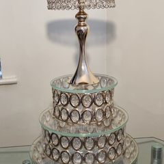 Crystal cake stand set of 5 pieces large size