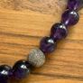 Beautiful Amethyst Protection Smooth Round Gemstone Beads with sterling silver necklace and bracelet  Stamped Image 2