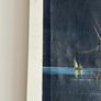 Vintage seascape oil painting with sailboats - framed Image 5
