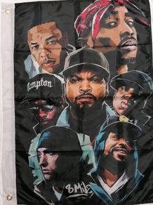 American Rap Legends Hip Hop Tupac, Notorious Big, Eminem flag.