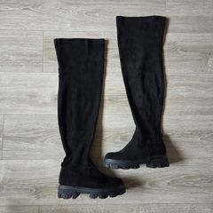 Black Suede Over The Knee Long Boots, size 39