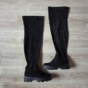 Black Suede Over The Knee Long Boots, size 39