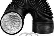 Dryer Vent Hose, 125mm Air Ducting, 2.5m Long Dryer Vent Hose Flexible, PVC Aluminum Foil Hoses for HVAC Ventilation and Duct Fan Systems with 2 Clamps Include