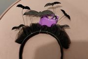 girls fancy dress black glitter bat hairband