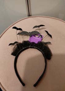 girls fancy dress black glitter bat hairband