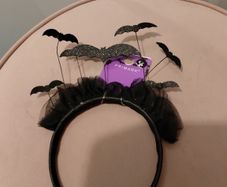 girls fancy dress black glitter bat hairband