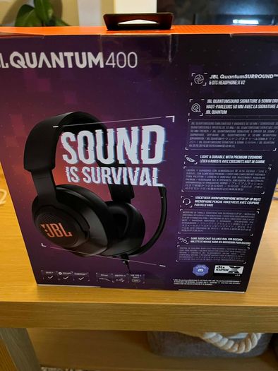 JBL Quantum 400 wired headphones.