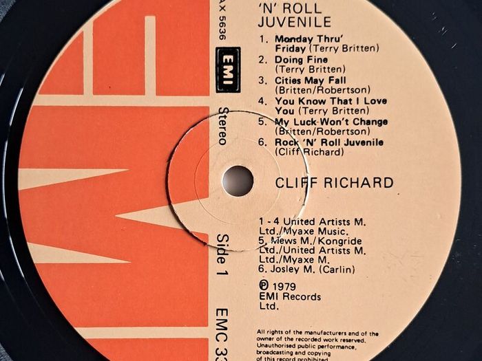 Cliff Richard - Rock 'N' Roll Juvenile ('79 Irish Pressing) Vinyl