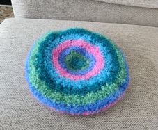 Multicoloured beret adult size acrylic knit in very good condition FREE STANDARD POSTAGE INCLUDED