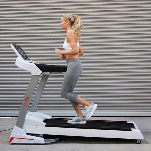 C66 Commercial SMART Treadmill with 1YR Warranty, 3HP Motor 18KM PER HOUR, WiFi Colour Touchscreen Media Player, Watch Netflix, YouTube, etc, Download Any App, Flash Sale