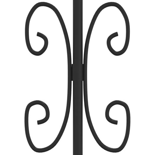 Fence Gate with Spear Top Black 103x125 cm