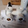 EMKE Multiblock Radiator Valve Fittings, Tap Block Heating Accessories Corner and Passage Shape 50 mm, Valve Tap Block Radiator Valve with Thermostat (for 15 mm + 16 mm Pipes x G1/2 Inch, 1 Piece, White) Image 5