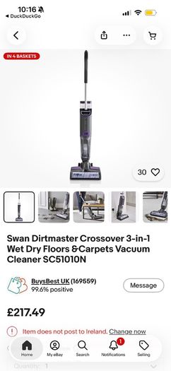 Swan Crossover All-in-One Hard Floor Cleaner(washes and hoovers at same time )