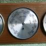 Vintage Wall Hanging Thermometer & Barometer & Hygrometer (one glass is missing) Image 6