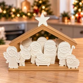 Colour Your Own Nativity Set with Stable, 10 Figures 3D
