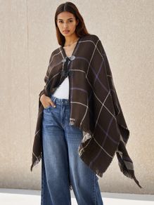 Uniqlo checked cape/poncho