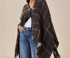 Uniqlo checked cape/poncho