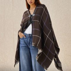 Uniqlo checked cape/poncho