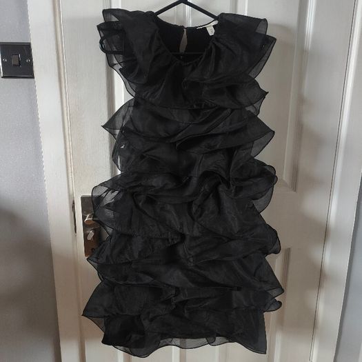 Black Frilled mini dress  size M, from H&M