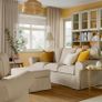 3-seater sofa - cream textured fabric Image 8