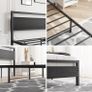 4ft6 Double Bed Frames with Wooden Headboard Image 3