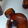 436 - Set of 5 Vintage Amber Glass Collectible Decorative Bottles Image 7