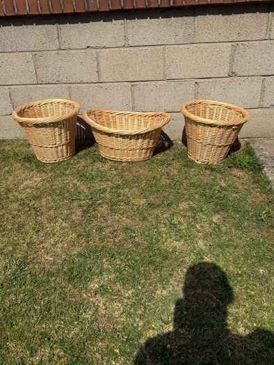 Matching Wicker Laundry Baskets x 3