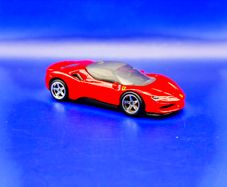 Hot Wheels Ferrari SF90 Stradale with custom wheels.