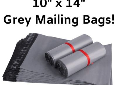 100 10x14'' Grey Mailing Post Mail Postage Bags Poly Postal Self Seal