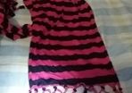 Trendy pink stripy scarf
