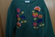 NEXT girls green floral cardigan aged 3-4 years