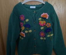 NEXT girls green floral cardigan aged 3-4 years