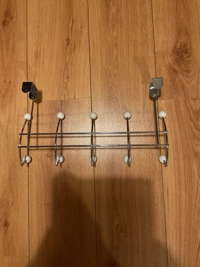 Over-door coat rack with 10 hooks - chrome finish