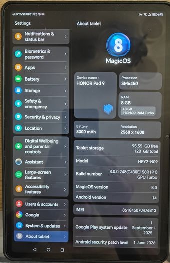 Honor Pad 9 lte 4g Bluetooth Keyboard