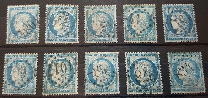 Stamps x 30  France Circa. 1870 Napoleon & Ceres